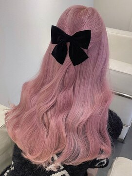 ベレーザ 渋谷(BELEZA) 5756ニュアンスカラーホワイトピンク波巻きミルクティーピンク