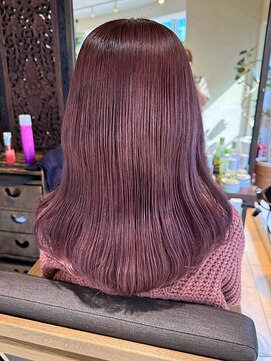 ヘアリゾート粋 ティガ 池袋店(tiga) 艶髪ベリーピンク/髪質改善/セミロング