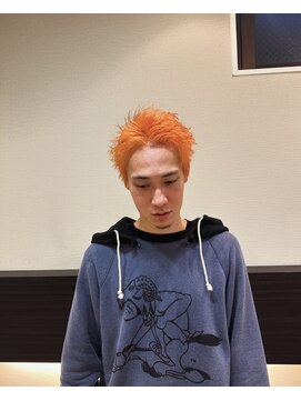 ヘアーズ アンテナプラス(hair's AnteNna+) スパイキーショート/ハイトーン/オレンジカラー/メンズショート