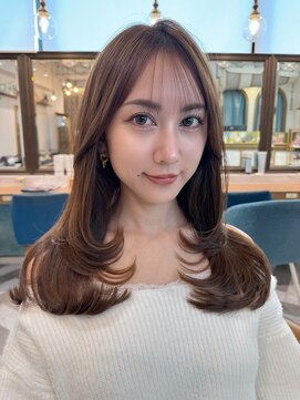 ロンドアベニール 北千住(Lond avenir) ミディアムレイヤーカット/レイヤー/顔周り/韓国/髪質改善北千住