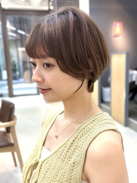 ミィ 浦和(mee) 透明感カラー ボブ 前髪 ショート カラー ブリーチ&ダブルカラー