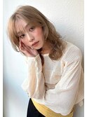 ハイトーンベージュ/デジタルパーマ/ミディアムレイヤーp志木