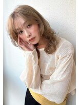 カバーヘア ブリス 志木南口駅前店(COVER HAIR bliss)&nbsp;ハイトーンベージュ/デジタルパーマ/ミディアムレイヤーp志木