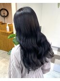 黒髪とは違う抜け感暗髪*韓国風ネイビーブラック