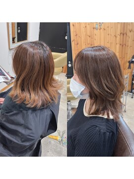 ディッシュ 五反田(dish) レイヤーカットで動きと軽やか外ハネくびれヘア☆五反田美容室