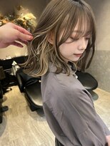 ロンド レア 天神大名店(Lond Le’a) デザインカラー/レイヤーカット/ウェットヘア/オリーブベージュ