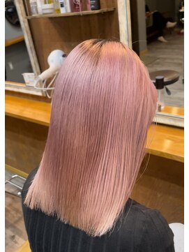 ヘアーサロン アトリエ(Hair salon ATORIE) セミロングレイヤーブリーチカラーペールラベンダーピンク