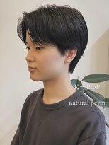 ヘアーアイスカルテット(HAIR ICI QUARTET)&nbsp;爽やかマッシュショート　毛流れパーマ　王道　モテる　流行