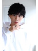 MEN'SHAIRアッシュブラックマッシュショートツーブロック