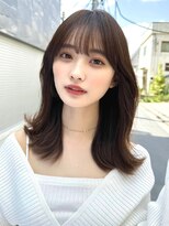 ミラリー トウキョウ(Mirareee Tokyo)&nbsp;20代30代40代◎前髪パーマグレーベージュレイヤーロング黒髪