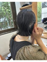切りっぱなしボブ×結婚式お呼ばれヘアアレンジ