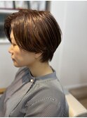 マニッシュショート/耳かけショート/ベージュカラー
