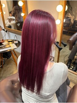 ビハインドザカーテン(BEHIND THE CURTAIN) ワインレッド×ダブルカラー×ケアブリーチ