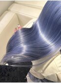 12595艶髪ネイビーブルーブルーシルバーストレートブルーカラー
