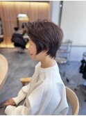 大人ハンサムミセスショート×モカベージュ　五十嵐