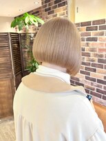 ジップ 稲毛店(ZIP) マロンベージュタッセルカットベージュショートボブ