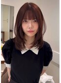 ワンカールミディアムレイヤー【会話ひかえめ美容師Runa】