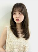 横浜ミディアムウルフレイヤーロングハッシュカットくびれヘア