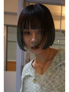 テクネ 天神大名(techne) 天神大名顔周りレイヤーカットミディアムボブタッセルボブパーマ