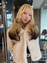 エルム 原宿 表参道(yelm) 【ブロンドヘア×デザイン】#ダブルカラー#ケアブリーチ#韓国