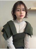 似合わせ毛流れミディアムレイヤー/くせ毛風/顔周り