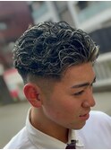 メッシュオールバックパーマ