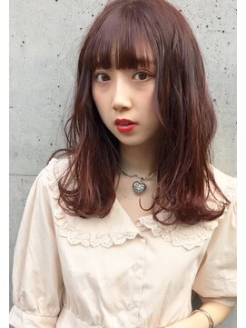 ブルーフェーセス 表参道(blue faces) 『bluefaces』束感ミディアム ピンクベージュ