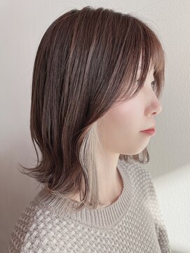 イーストハムアール(EAST HAM r) くびれボブ×イヤリングカラー★ホワイト