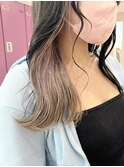 ダブルカラーインナーカラーホワイトベージュケアブリーチ横浜