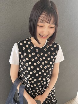 イロ プラス 南田宮店(iro+) 【nobuyo】mini bob × dark pink brown