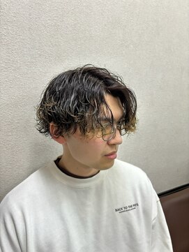 髪屋 【裾カラー+痛み最小限】次世代型波巻きパーマ