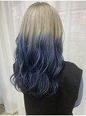 ルーツカラー　ブルージュ/ハイトーン/韓国/セミロング
