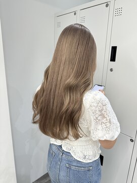 ペレ 栄店(PELE) デザインカラー/レイヤーカット/ウェットヘア/オリーブベージュ
