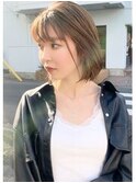 切りっぱなし☆ブラウンベージュ☆ボブ