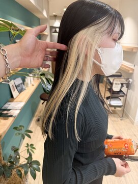 エミス バイ メルト 吉祥寺(emis by melt) 【堀惠】インナーカラーイヤリングカラー抜きっぱなしブリーチ