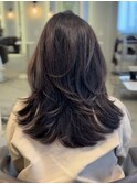レイヤーミディ / くびれヘア / 透明感カラー / 群馬