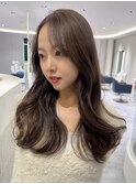 津市ロングレイヤーカットハッシュカット透明感カラー重めロング
