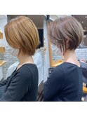 30代40代50代大人ショート髪型丸顔前髪あり似合わせ 安
