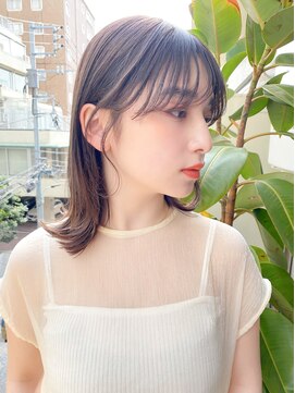 レア 表参道(L'ea) 黒髪クラゲヘアーオリーブグレー小顔ココアベージュ