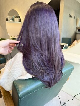 レイヤーカット＋ディープバイオレット