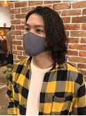 爽やかメンズショートメンズパーマメンズウェーブヘアアッシュ