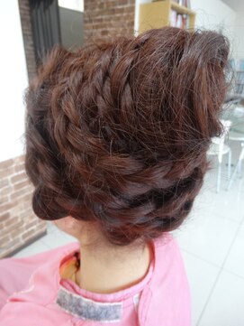 髪こうぼう 編みこみアレンジ　ヘアセット