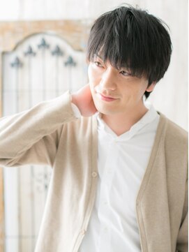 メンズヘア ビーセカンド 草加店(MENS HAIR B-2) 黒髪マッシュウルフで爽やかさUP!束感ヘアK