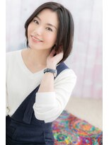 大人かっこいいかきあげ前髪アッシュブラックマッシュボブルフa1