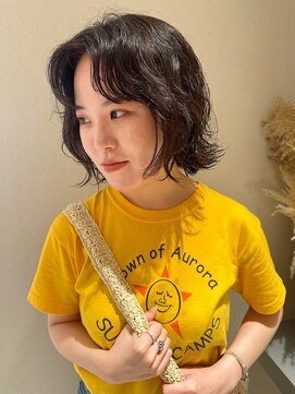 ノラギンザユー(NORA GINZA/U) パーマボブボブパーマボブウルフボブウルフパーマくせ毛風パーマ