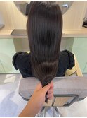 艶髪 グレージュ 艶カラー