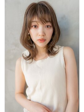 ケアリー 調布(Carelly) 大人かわいい前髪セシルカットココアブラウンフリンジウェーブ