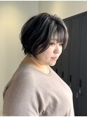 【くせ毛カット】コントラストハイライトショート