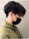 センターパート波巻きパーマスパイラルパーマツイストスパイラル