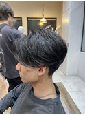 センターパート × ニュアンスパーマ